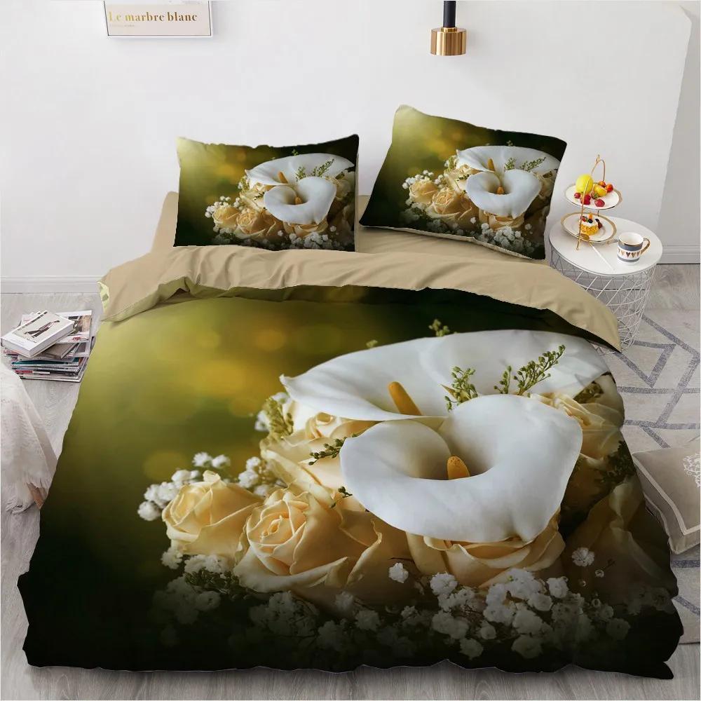 Simple Bedding Sets 3D Marbling Duvet Quilt Cover Set Comforter Bed Linen Pillowcase King Queen Full Double Home Tex